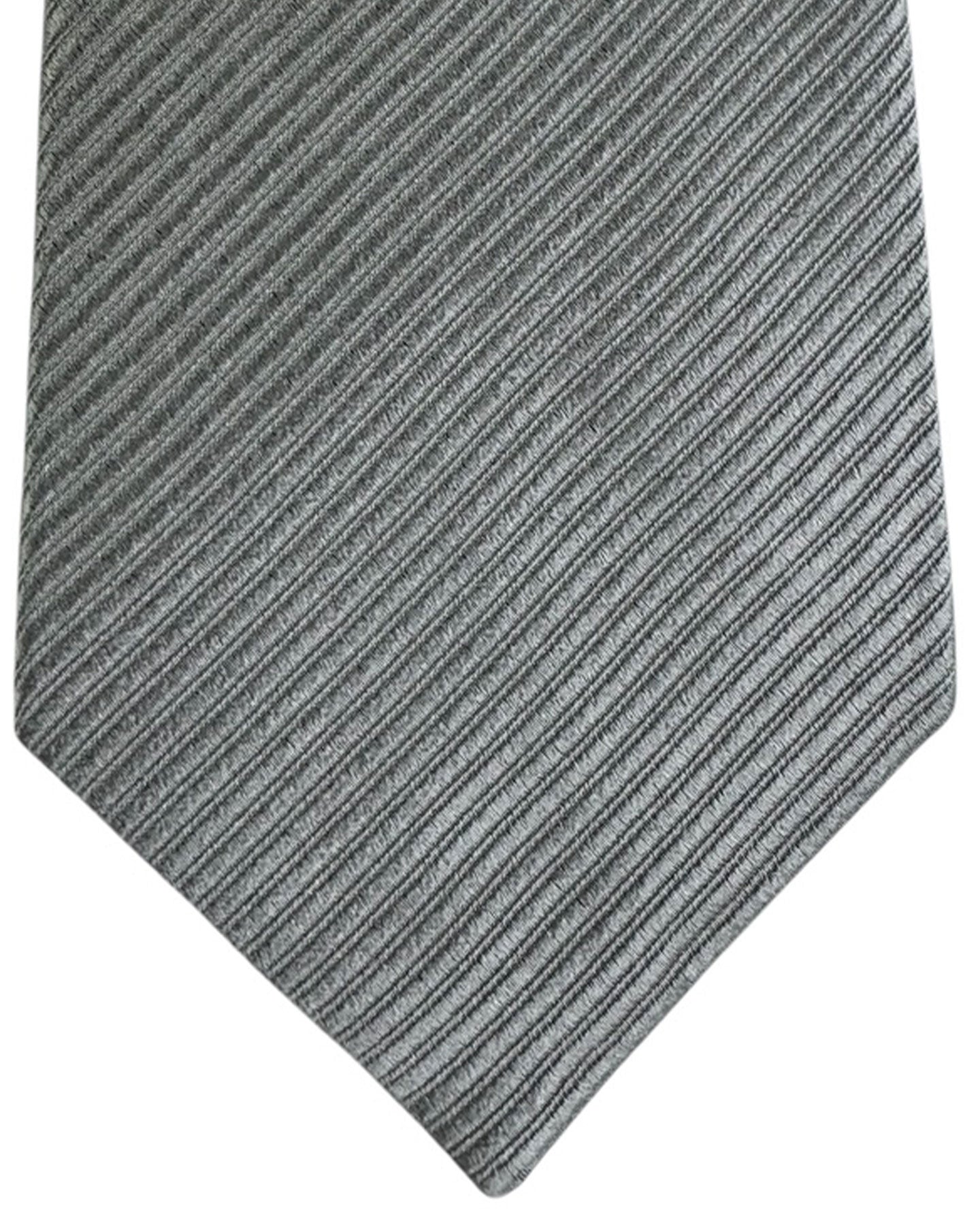 Tom Ford Tie Gray Stripes - Wide Necktie