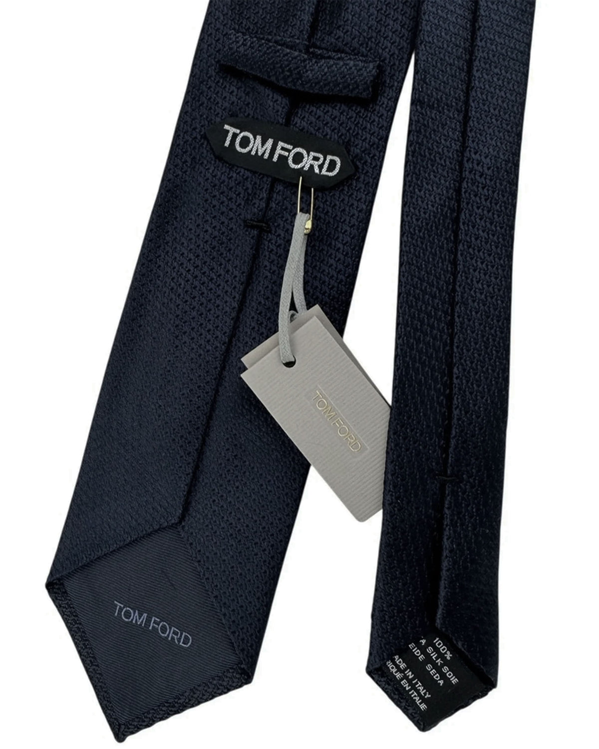 Tom Ford Silk Tie Black Tonal Pattern Design