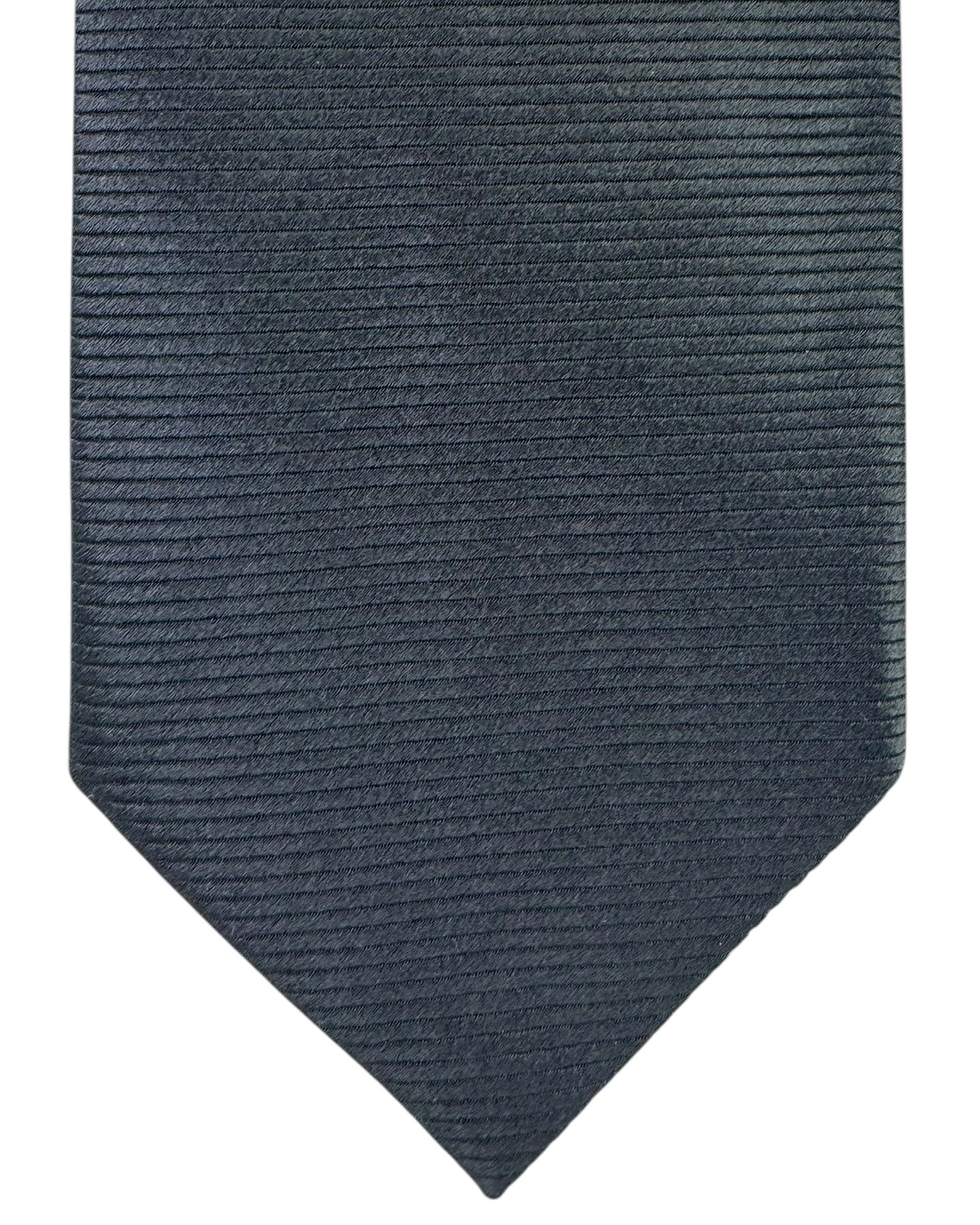 Tom Ford Silk Tie Dark Gray Grosgrain