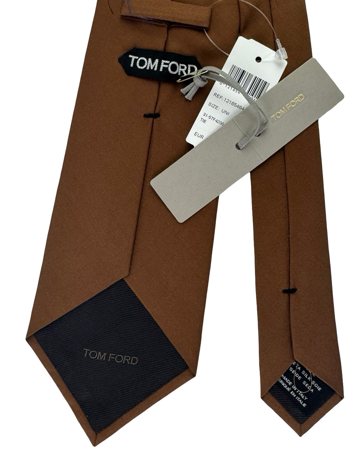 Tom Ford Tie Solid Brown - Wide Necktie