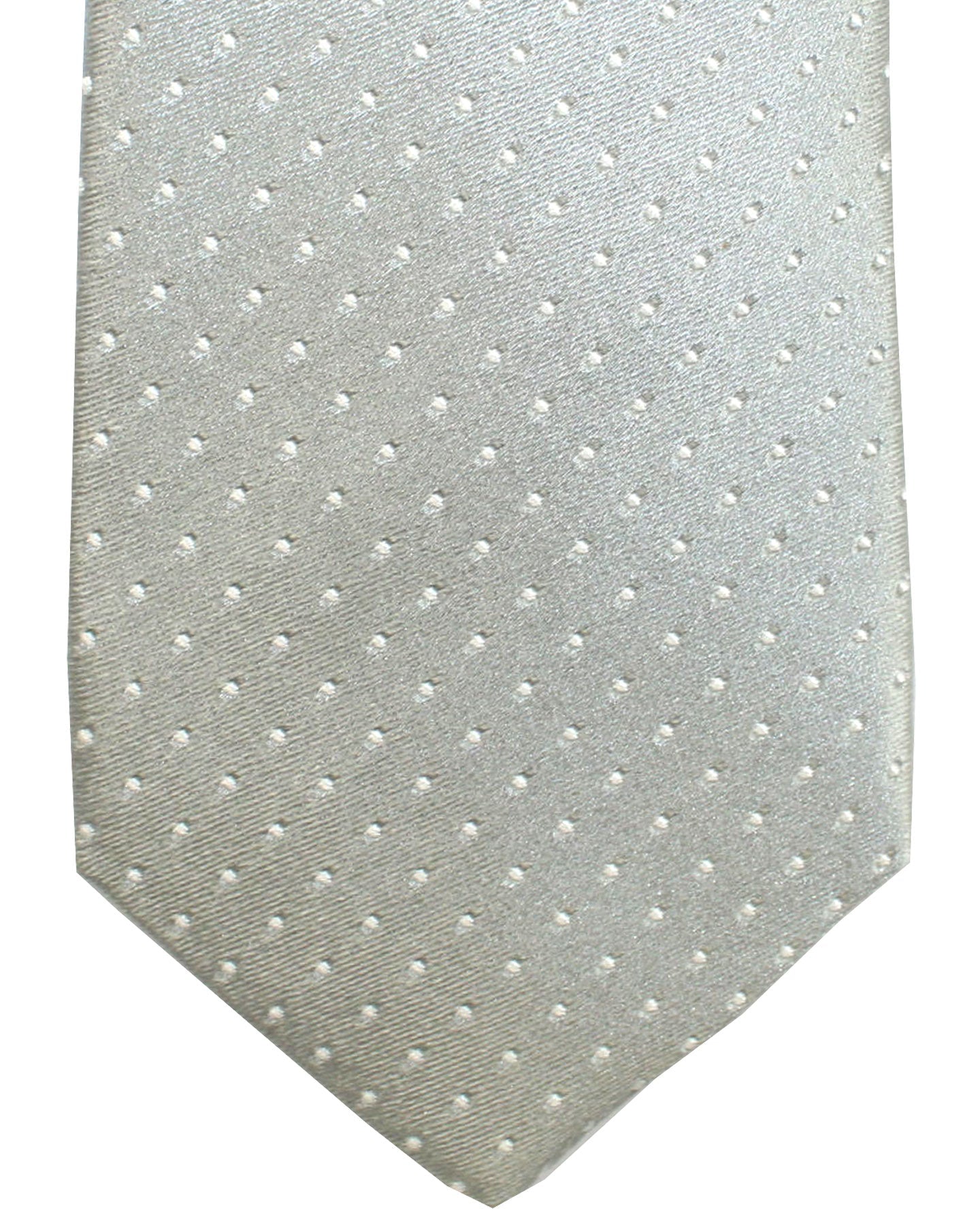 Ungaro Silk Tie Gray Micro Dots - Narrow Cut Designer Necktie