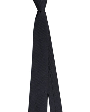 Ungaro Silk Tie Midnight Blue Silver - Narrow Cut Designer Necktie