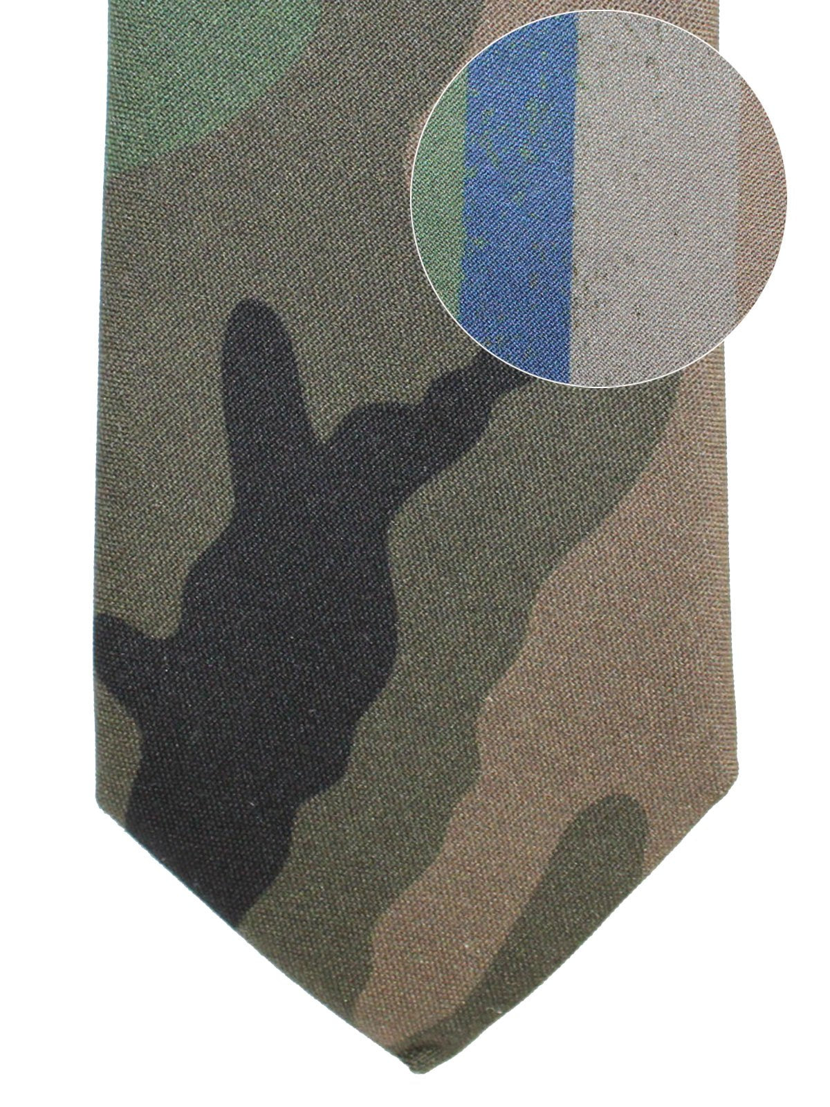 Valentino Skinny Tie - Green Gray Navy Camouflage Stripes