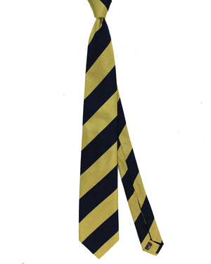 Massimo Valeri 11 Fold Tie Mustard Navy 