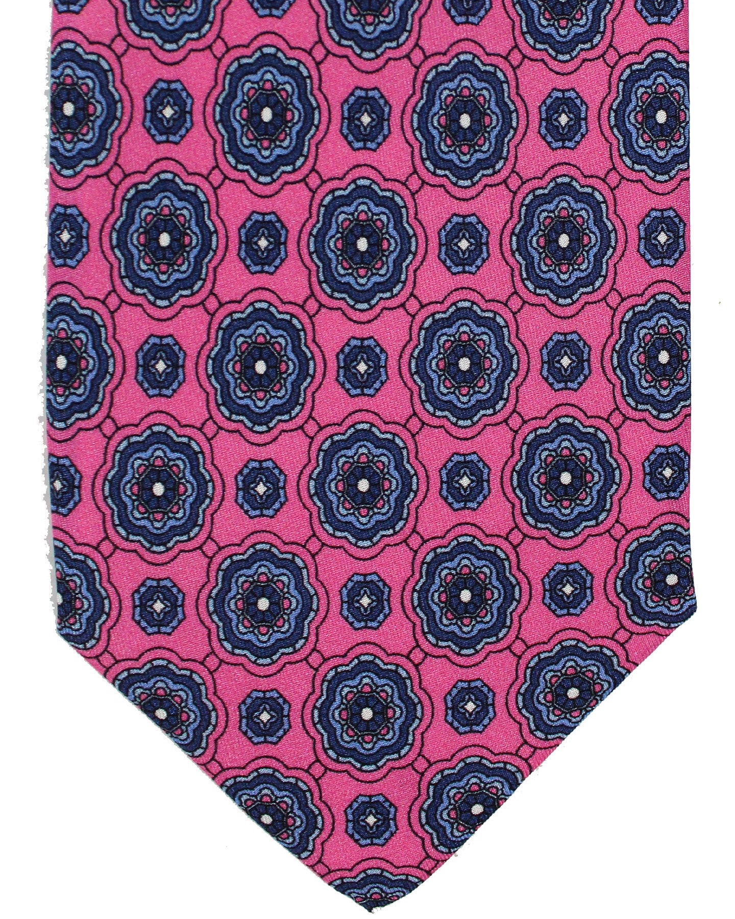 Massimo Valeri 11 Fold Tie Hot Pink Blue Purple - Elevenfold Necktie