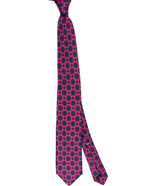 Massimo Valeri 11 Fold Tie Hot Pink Blue Purple - Elevenfold Necktie