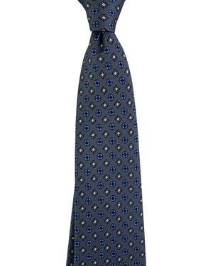 Massimo Valeri Extra Long Tie Gray Design - Hand Made In Italy