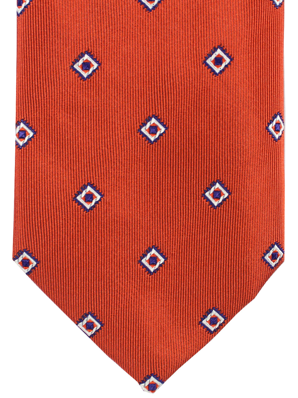 Massimo Valeri Extra Long Tie Orange Geometric