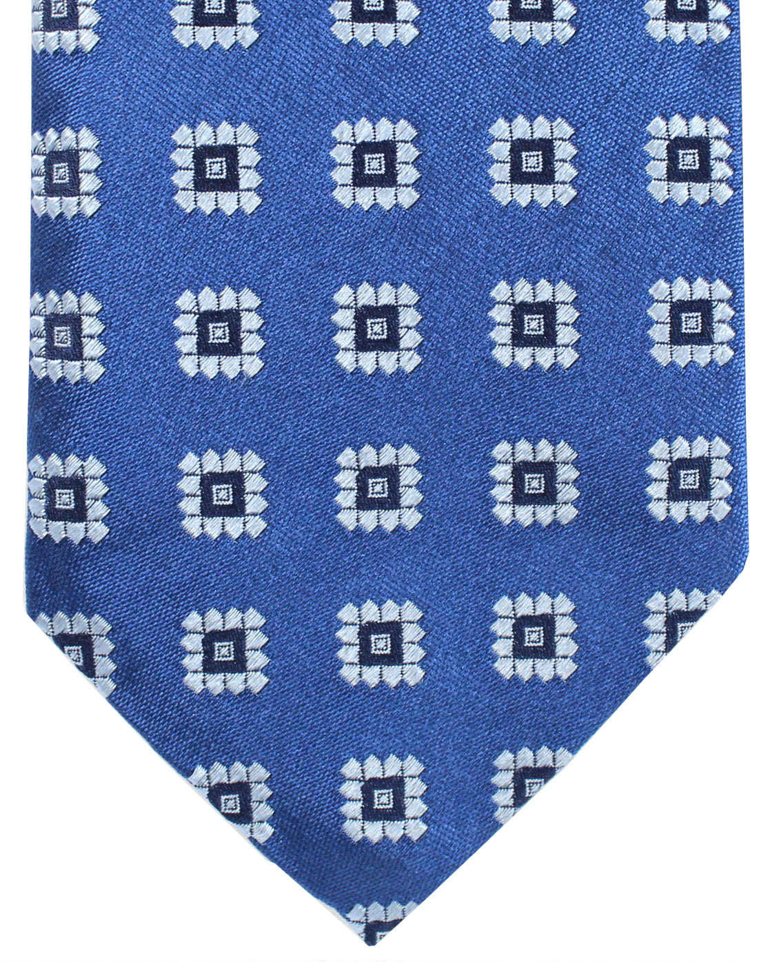 Massimo Valeri 11 Fold Tie Navy Geometric - Elevenfold Necktie