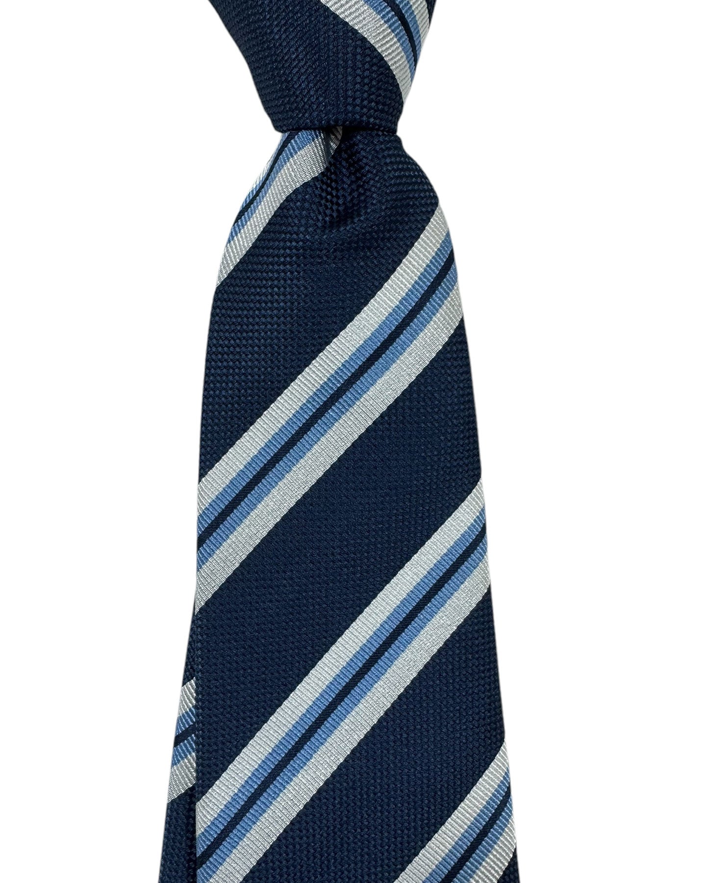 Massimo Valeri Extra Long Tie Navy Blue Stripes