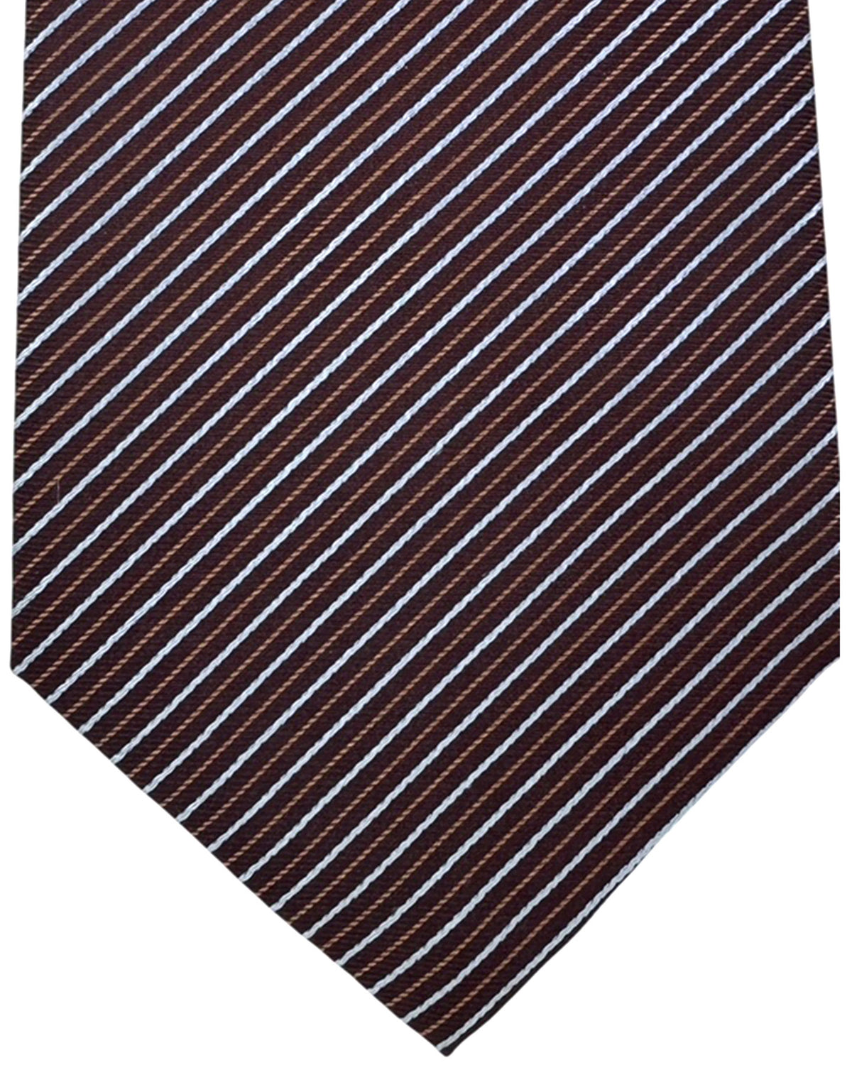 Valextra Silk Tie Maroon Stripes - Wide Necktie