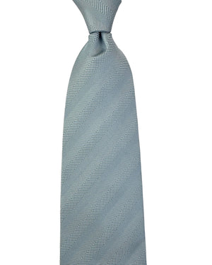 New Valextra Silk Tie Sky Blue Stripes Design - Luxury Wide Necktie