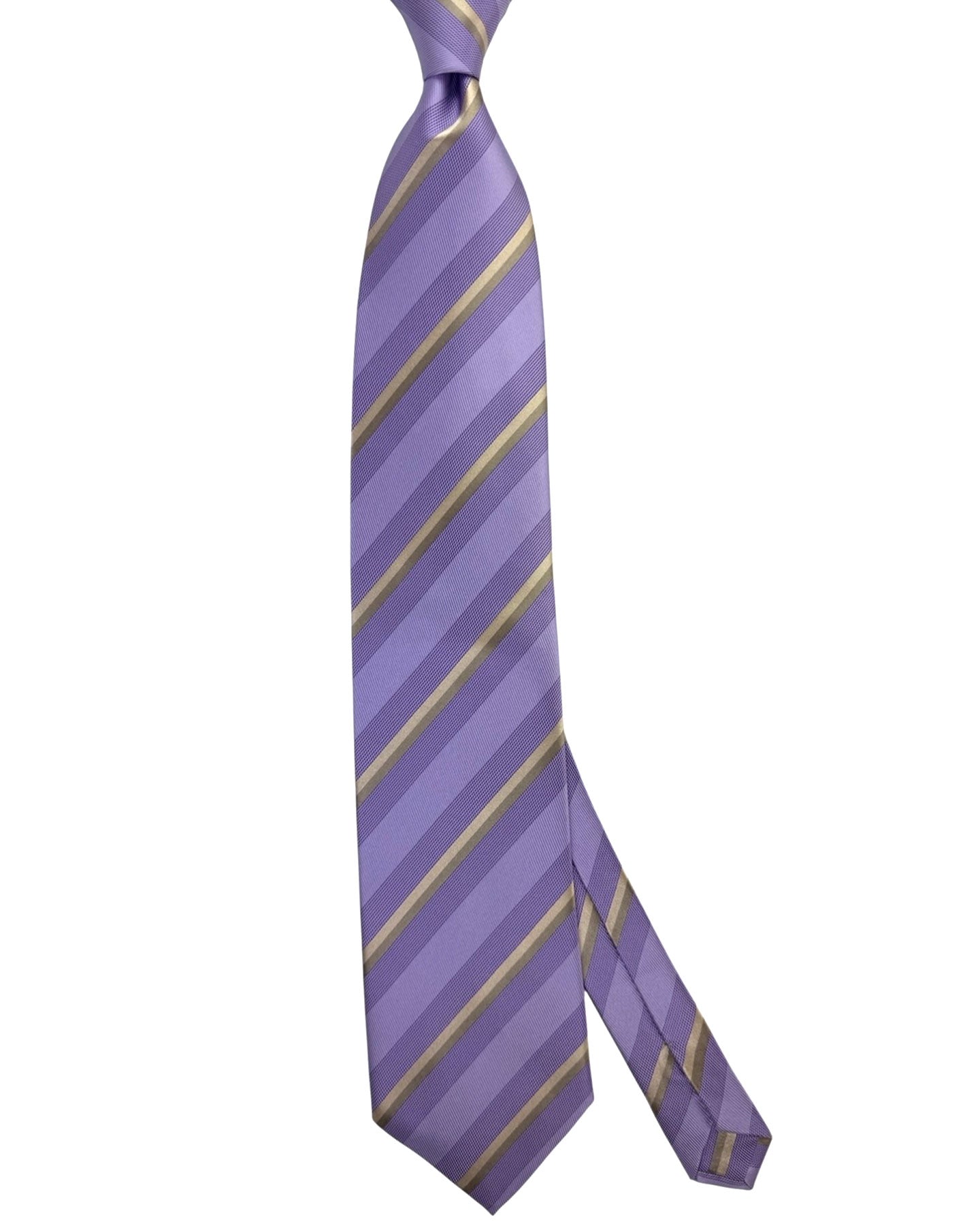 Valextra Tie Lilac Stripes - Wide Necktie