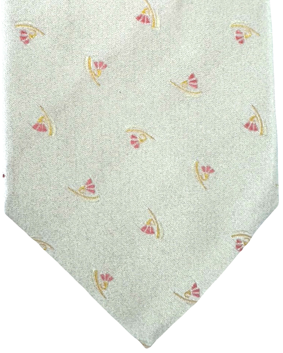 Valextra Silk Tie Silver Peach Pink Design - Wide Necktie SALE