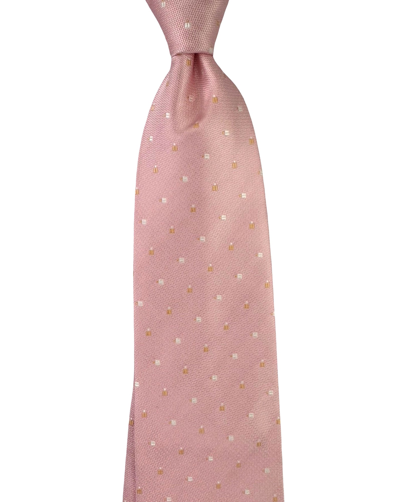 Valextra Silk Tie Pink Geometric - Wide Necktie