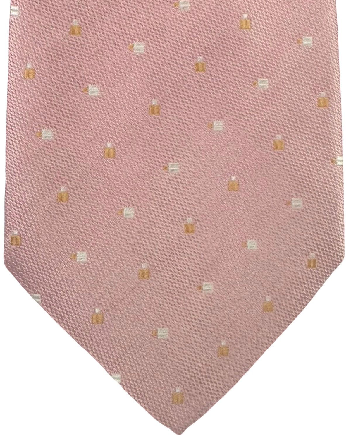 Valextra Silk Tie Pink Geometric - Wide Necktie