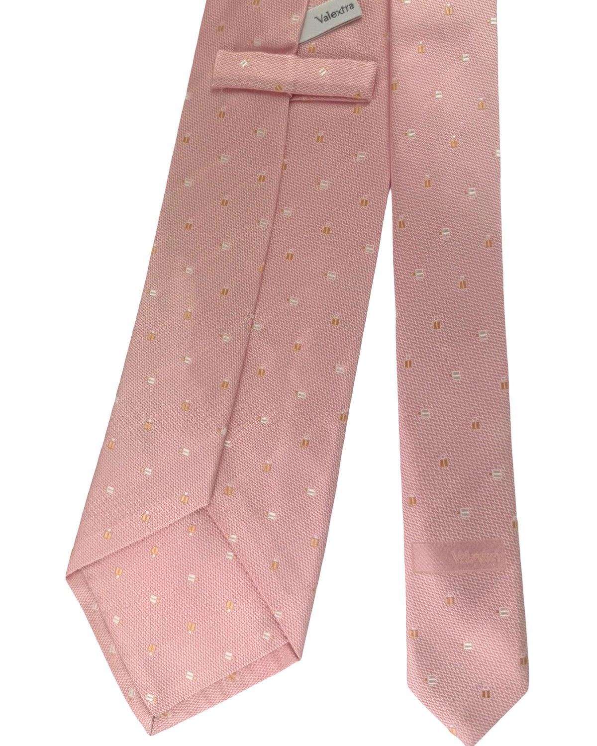 Valextra Silk Tie Pink Geometric - Wide Necktie