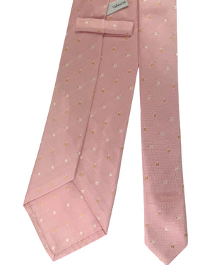 Valextra Silk Tie Pink Geometric - Wide Necktie