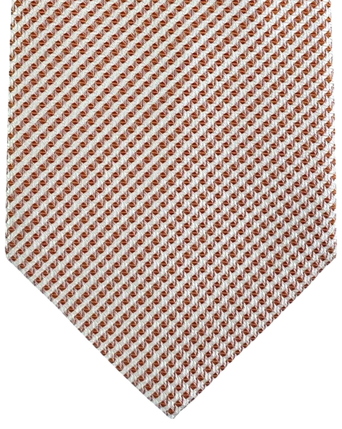 Valextra Silk Tie Fire Red Silver Pattern - Wide Necktie
