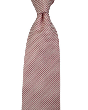 Valextra Silk Tie Pink White Pattern - Wide Necktie SALE