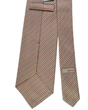 Valextra Silk Tie Ivory Rust Geometric Texture - Wide Necktie
