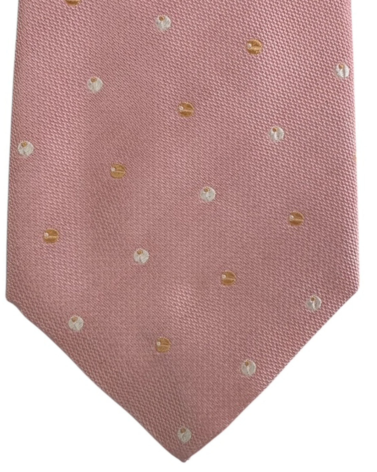 Valextra Silk Pink Polka Dot Design - Wide Necktie SALE
