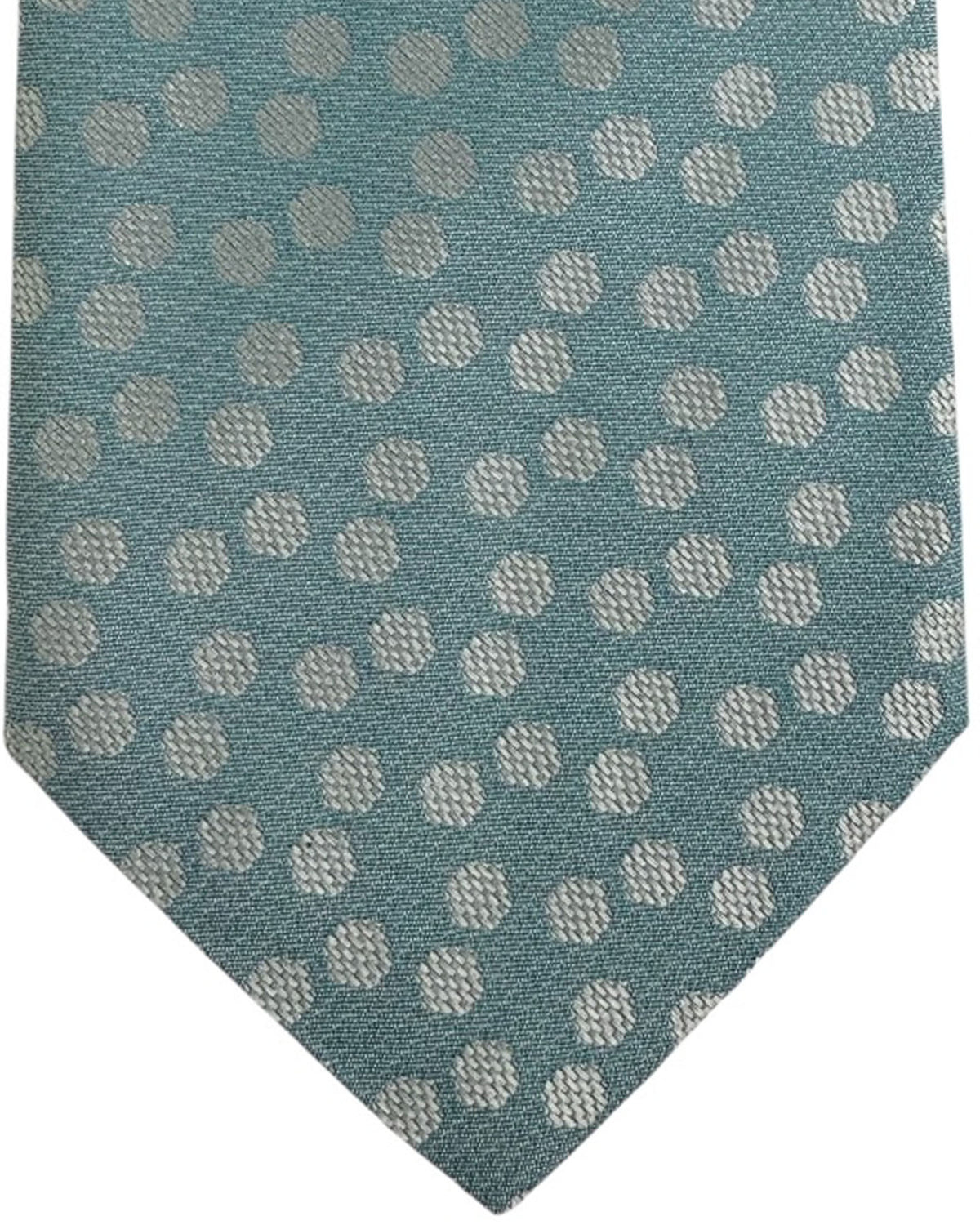 Valextra Silk Tie Blue Gray Silver Hexagon Design - Wide Necktie SALE