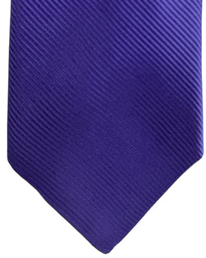 Valextra Silk Tie Solid Purple Grosgrain Design - Wide Necktie