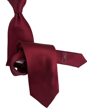 Valextra Silk Tie Solid Bordeaux Grosgrain Design - Wide Necktie