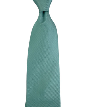 Valextra Silk Tie Solid Teal Ribbed - Wide Necktie