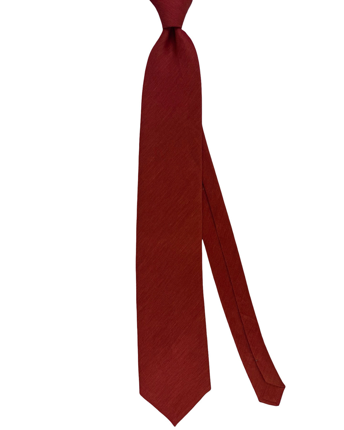 Valextra Silk Tie Rust Orange Solid - Wide Necktie