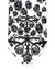 Versace Silk Tie White Black Floral - Narrow Necktie