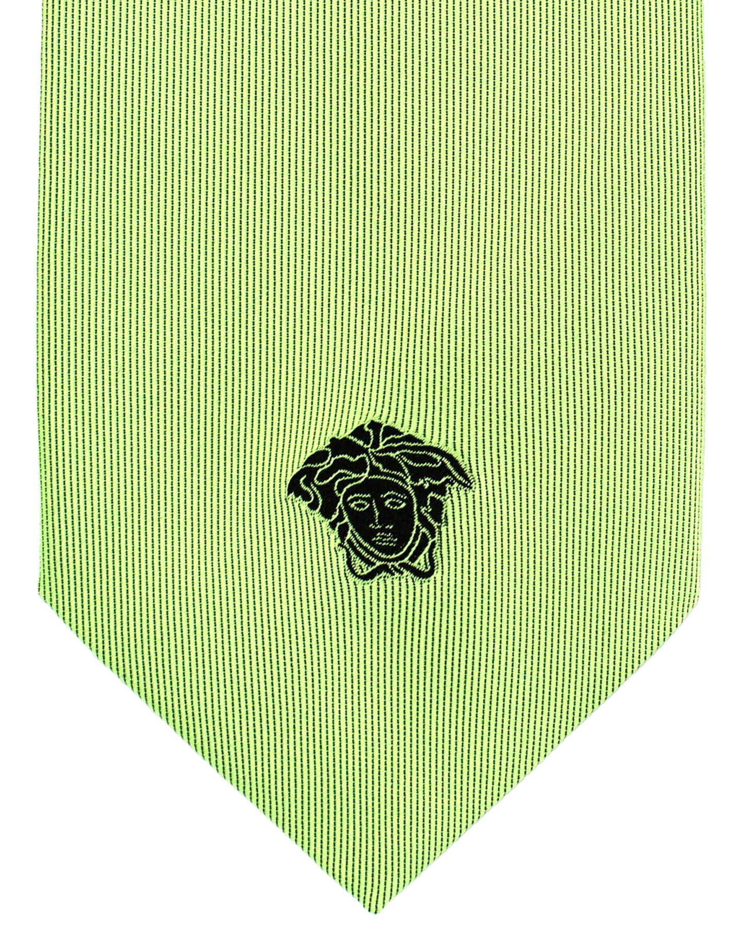 Versace Silk Tie Lime Grosgrain