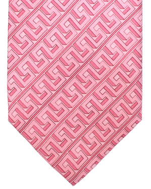 Versace Silk Tie Pink Geometric