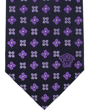 Versace Silk Tie Purple Floral