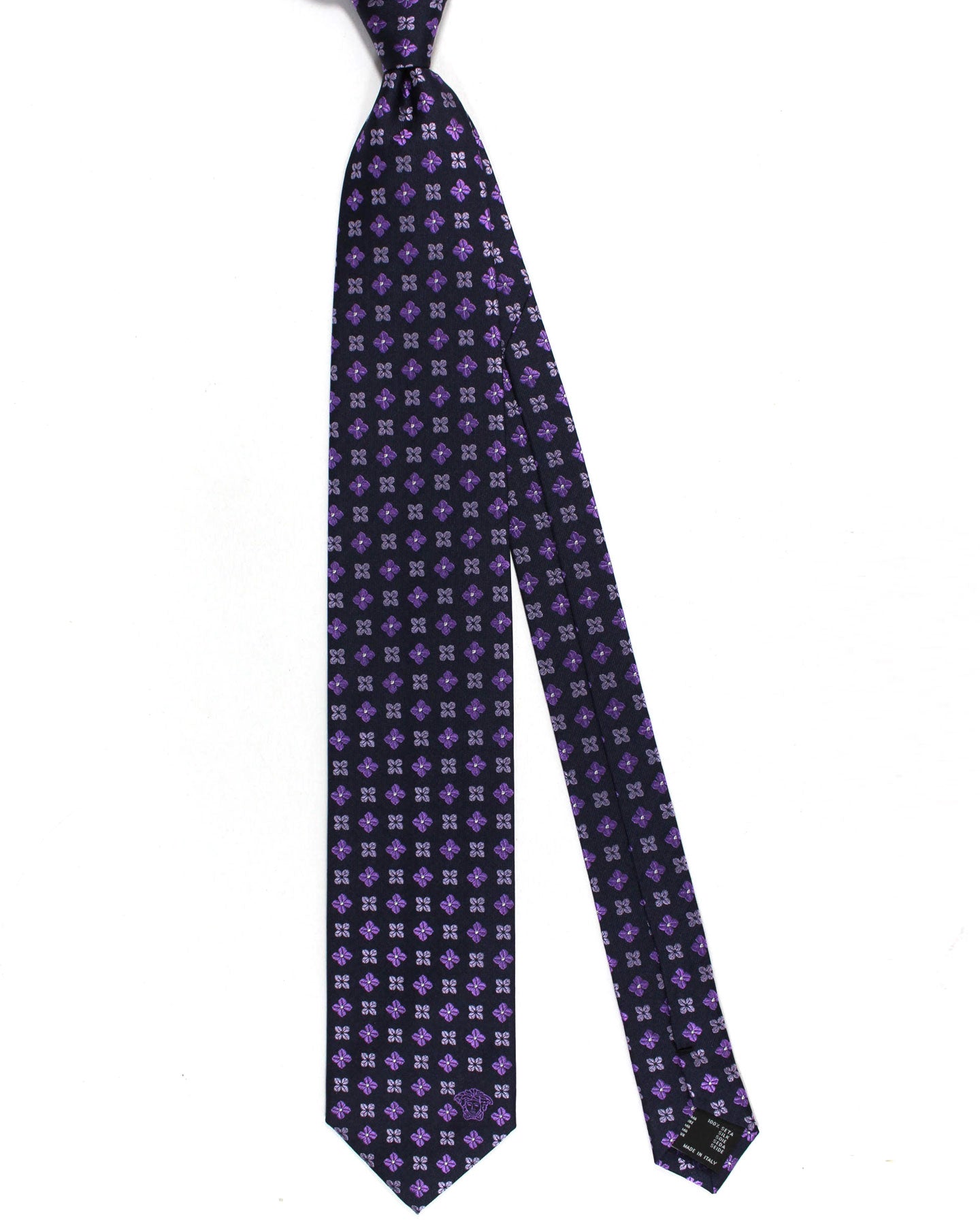 Versace Silk Tie Purple Floral