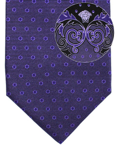 Versace Silk Tie Purple Dots Baroque & Medusa - Tie Deals