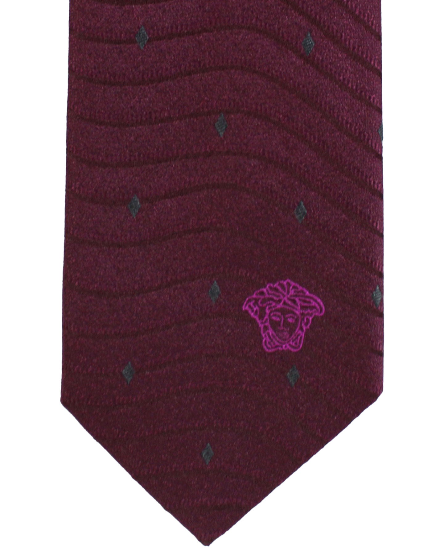 Versace Tie Purple Gray Swirl - Narrow Necktie