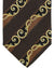 Versace Silk Tie Brown Gold Stripes Ornamental