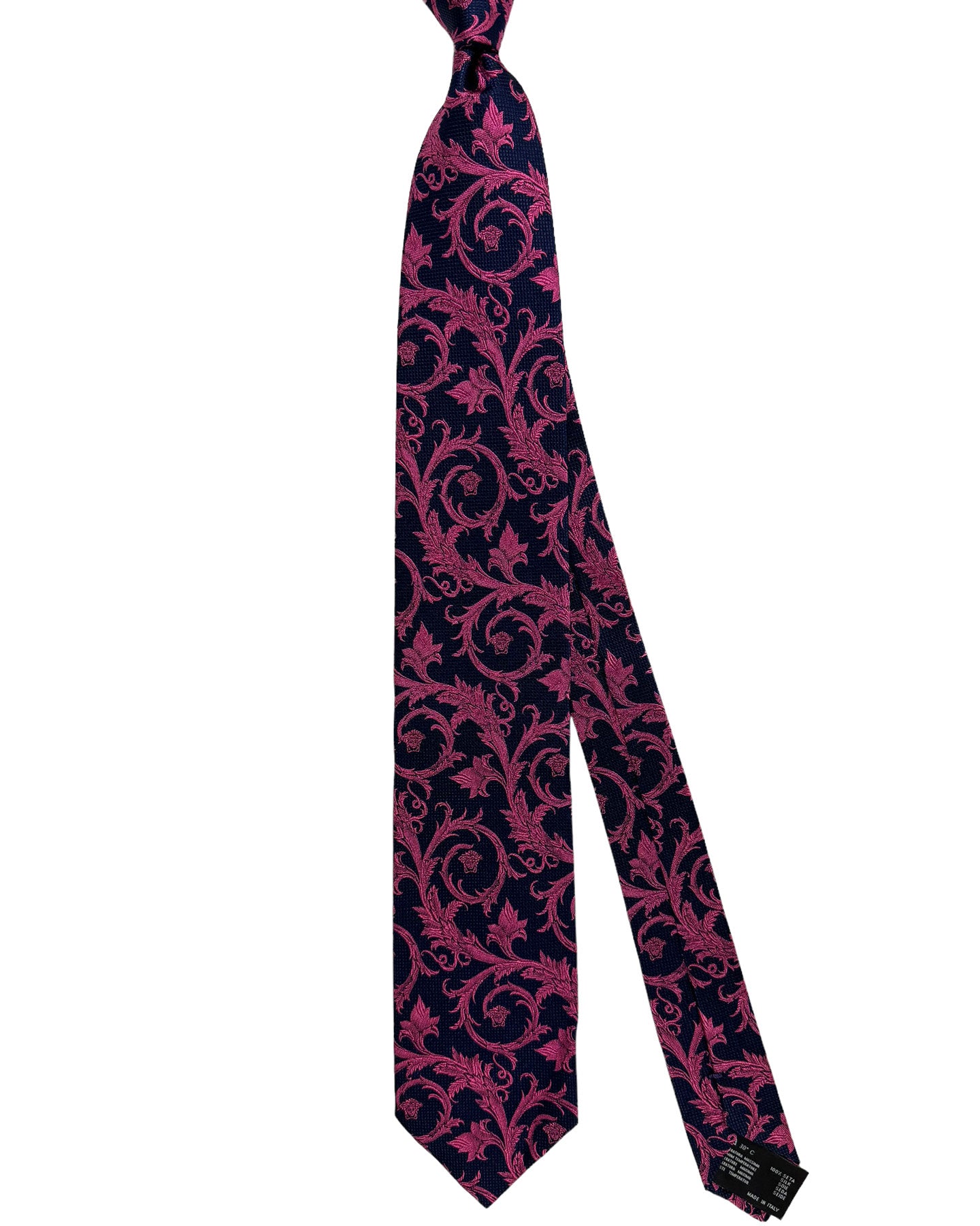 Versace Silk Tie Bordeaux Baroque Design