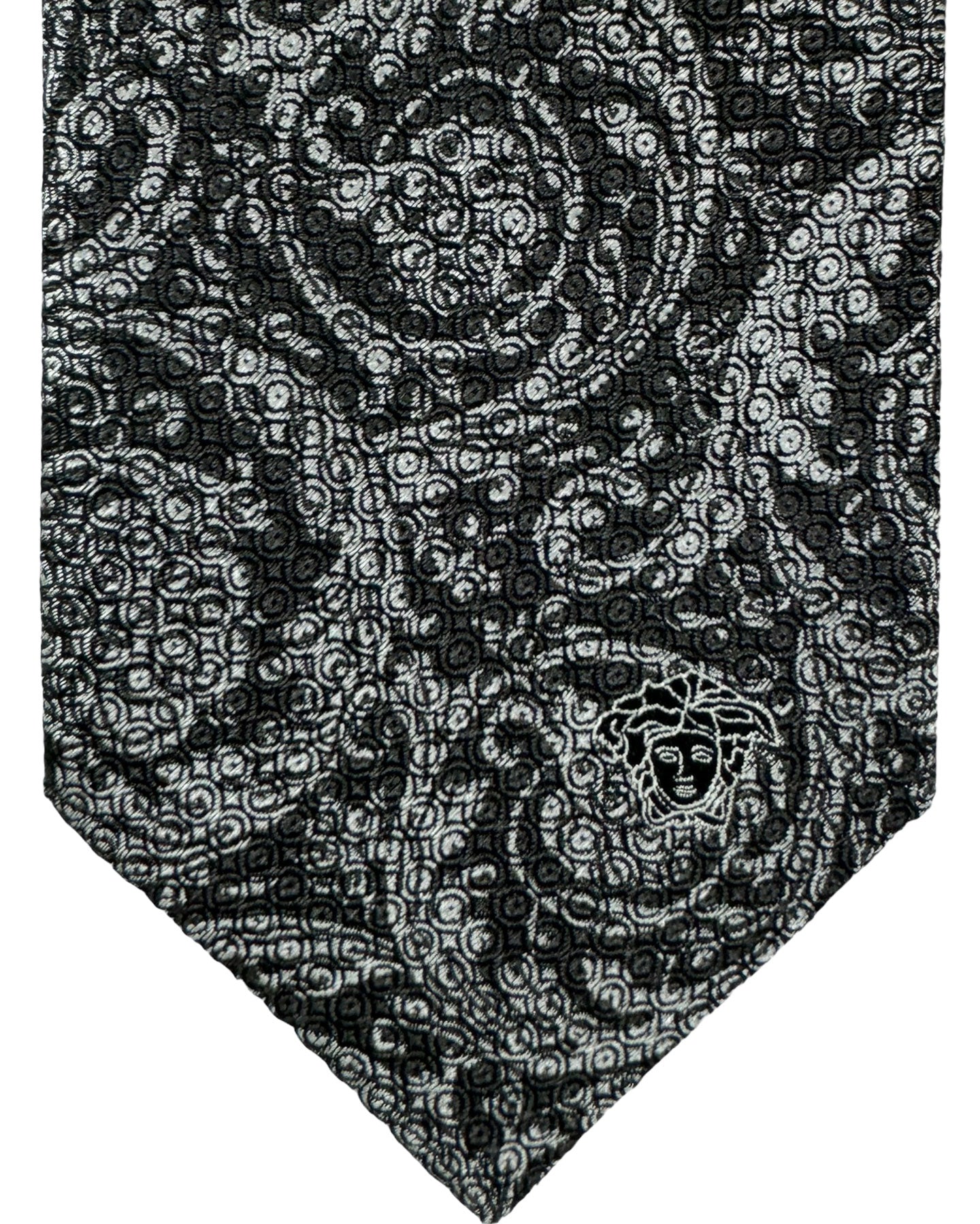 Versace Silk Tie Gray Baroque Design