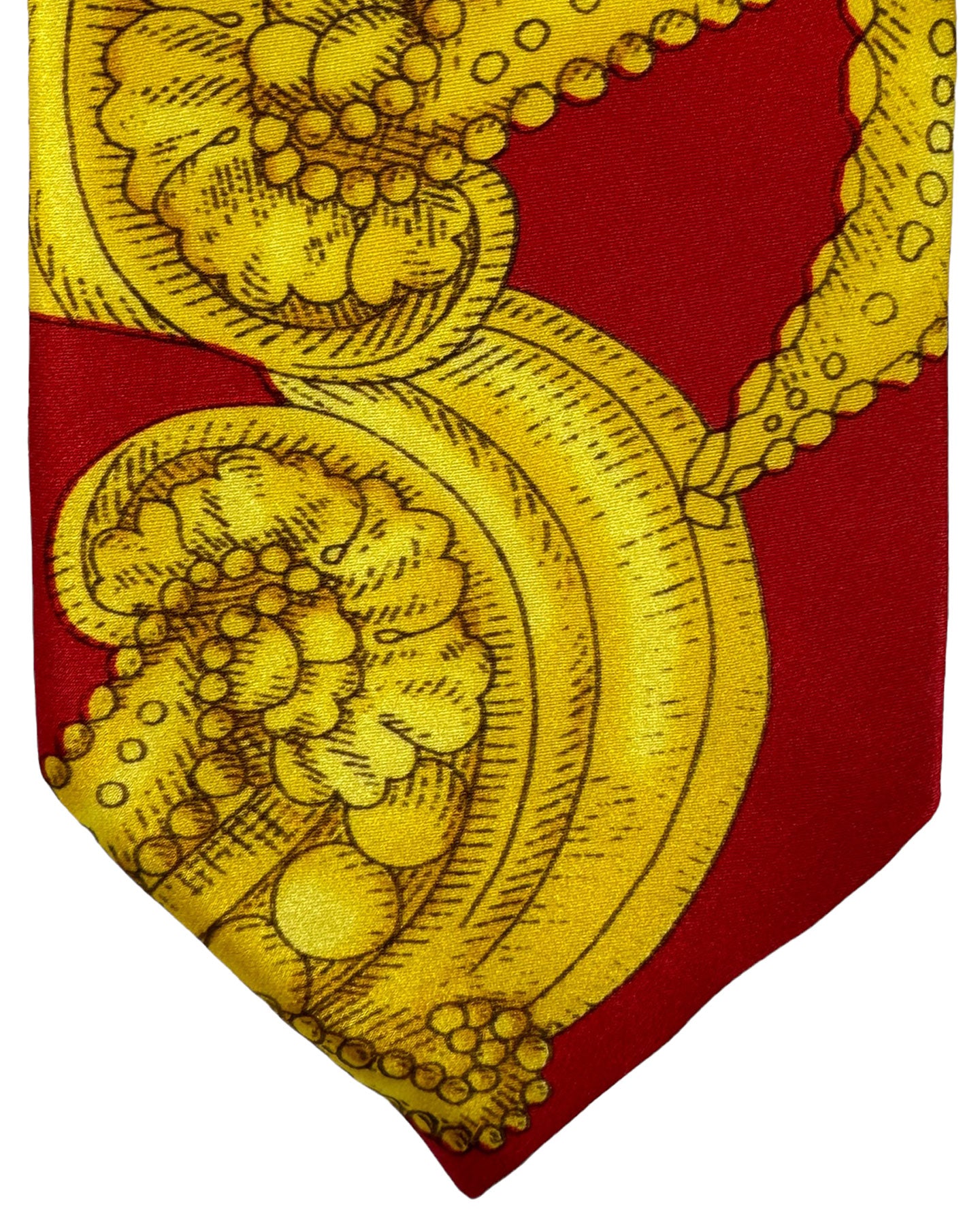 Versace Silk Tie Red Gold Greek Design
