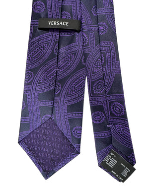 Versace Tie Purple Ornamental Medusa Design