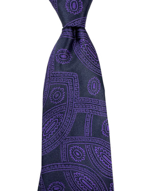 Versace Tie Purple Ornamental Medusa Design