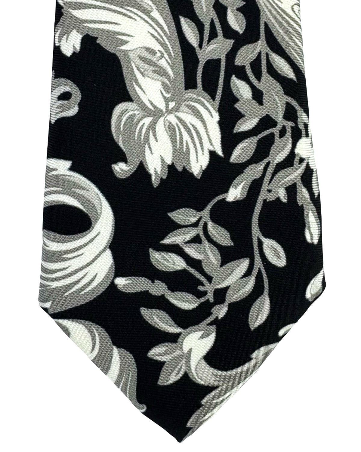 Versace Silk Tie Black Silver Barocco Design