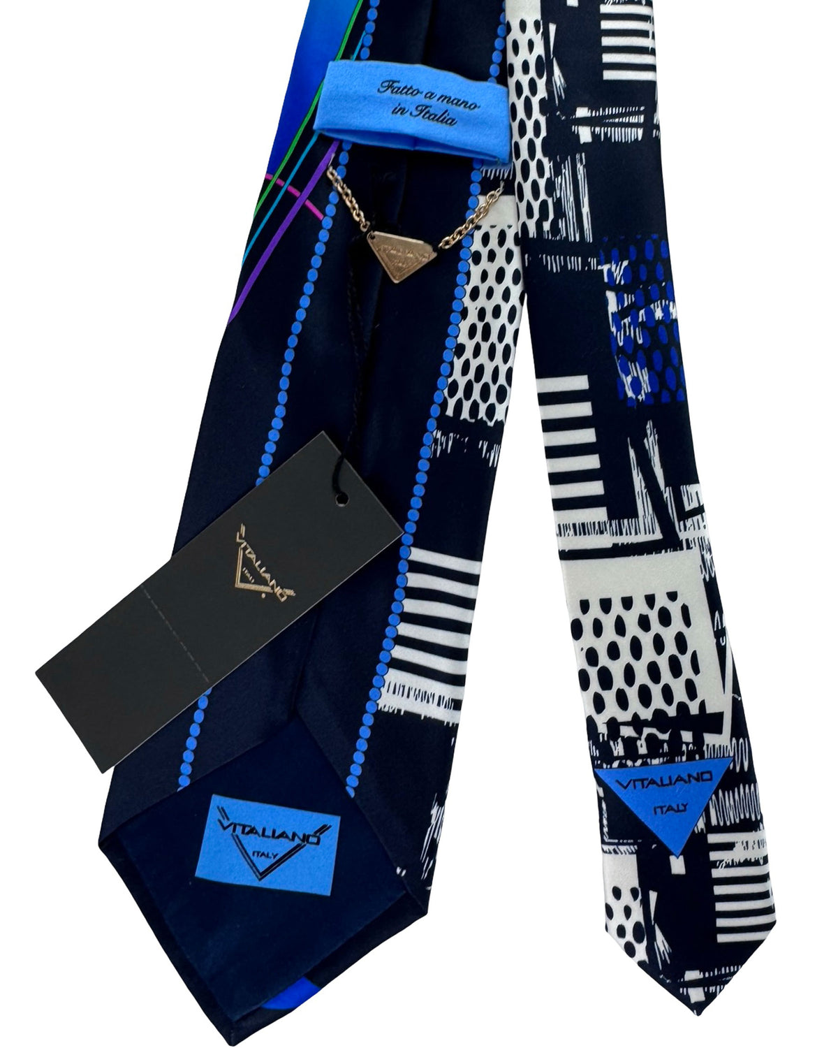 Vitaliano Pancaldi Tie Black White Signature Design