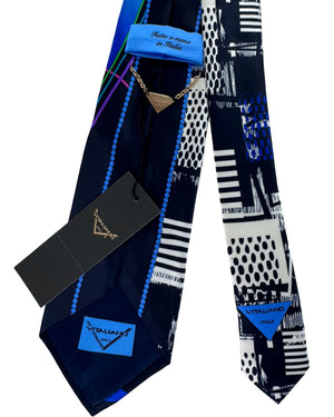 Vitaliano Pancaldi Tie Black White Signature Design
