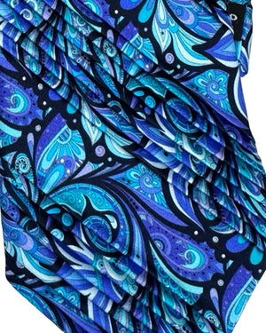 Vitaliano Pancaldi Pleated Silk Tie Blue Design