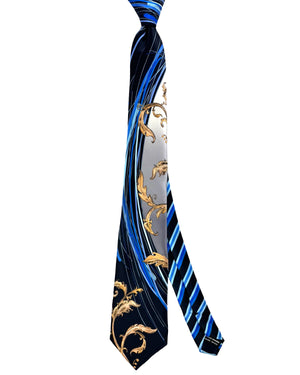 Vitaliano Pancaldi Tie Black Royal Blue