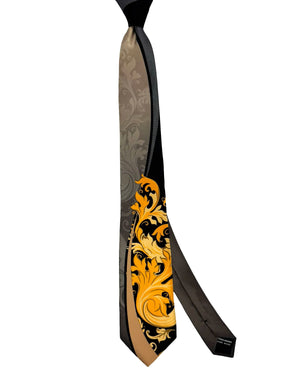 Vitaliano Pancaldi Tie Taupe Black Gold Design